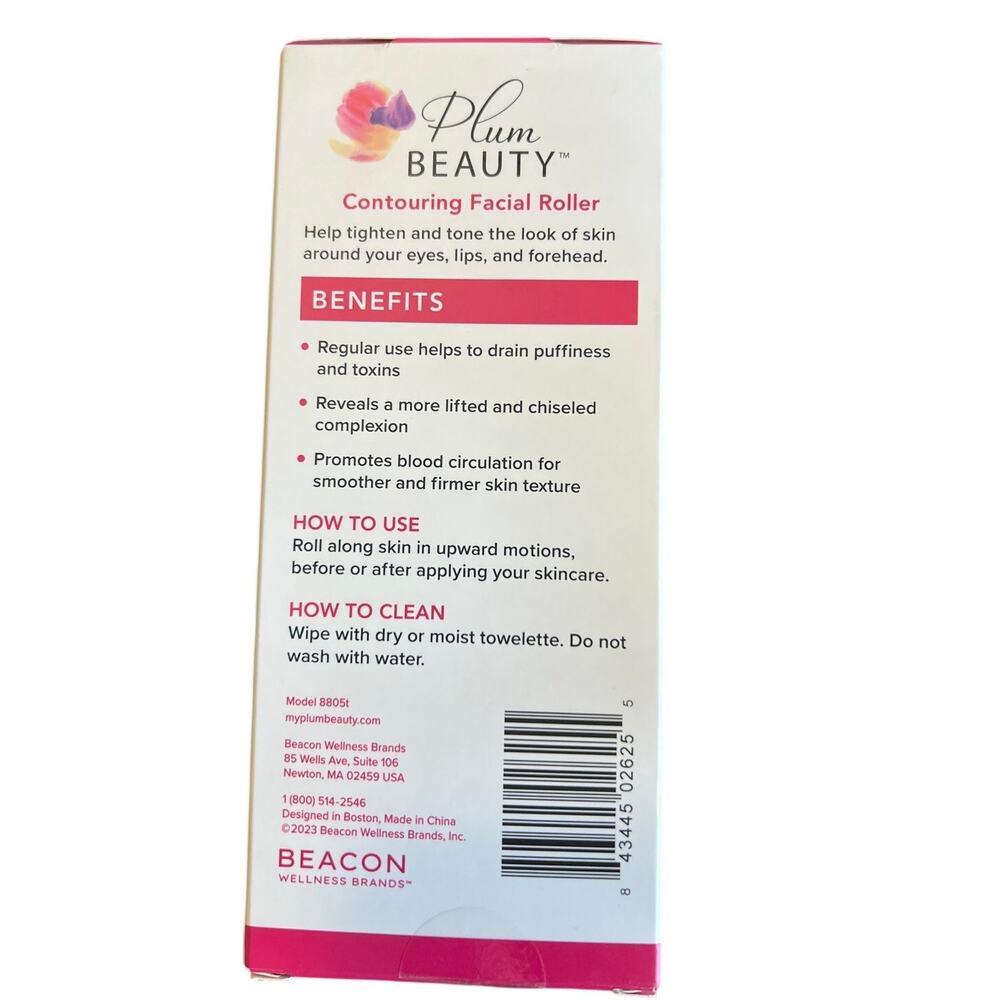 Plum Beauty Contouring Facial Roller Skincare Tool Lifts, Firms, Anti-Puffiness - Picture 2 of 5